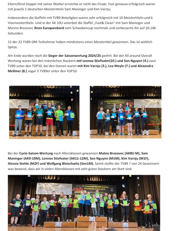 Saison Bericht Abteilung Sport Stacking 6